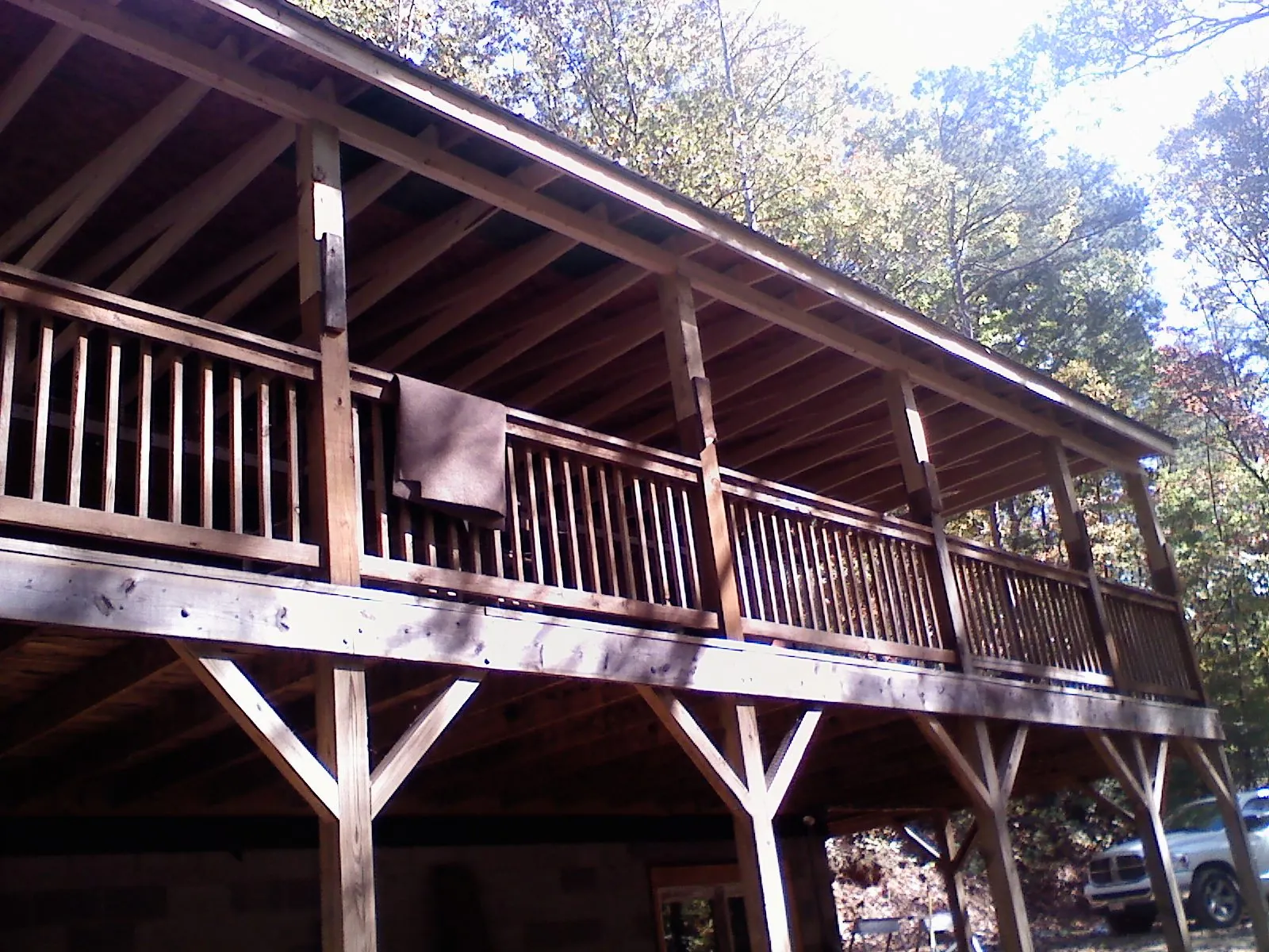 Timber framing under a new elevated porch and deck — Roof Leak Repair in Middle Island by Roofing Brothers